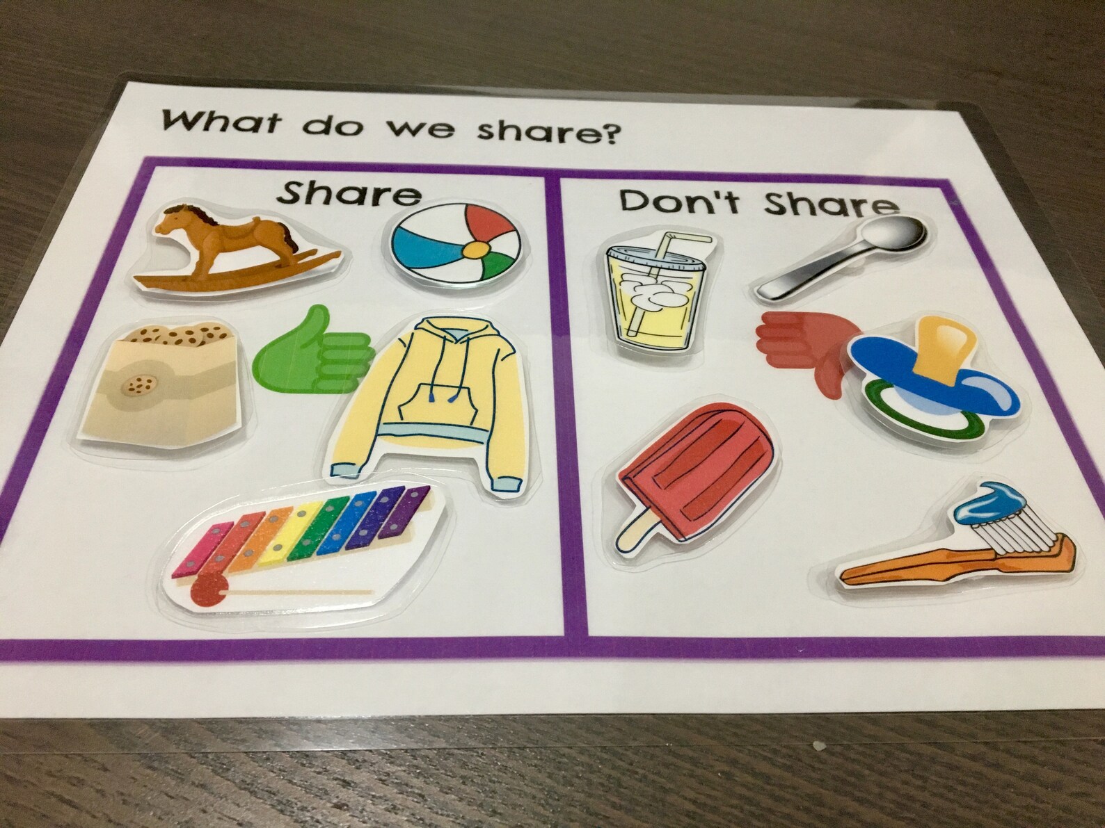 Printable Busy Book Page, Sharing File Folder Game, Preschool Learning ...