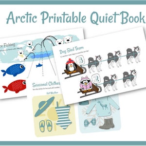 Arctic Quiet Book, Educational Busy Book, Toddler Learning Activities and Games, Printable Downloadable Instant Homeschool Pack image 1