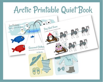 Arctic Quiet Book, Educational Busy Book, Toddler Learning Activities and Games, Printable Downloadable Instant Homeschool Pack