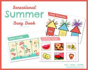 Summer Printable Busy Book, Preschool Learning (PDF Download)