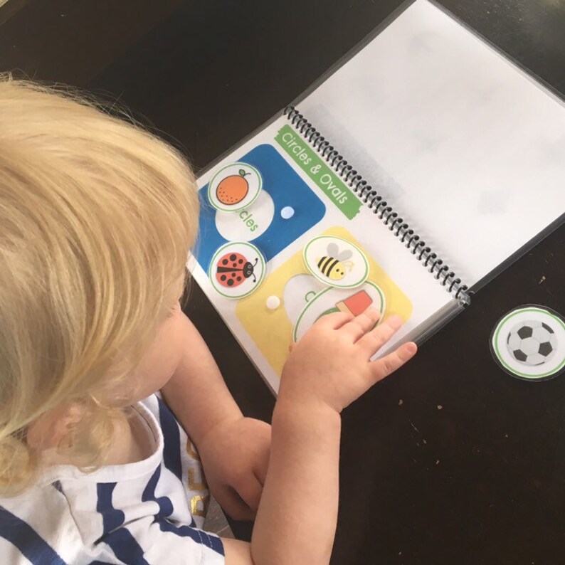 Busy Book: Shapes Educational Workbook Travel Toy and Games Preschool Printable Quiet Book Pre-K Activity Pack Toddler Learning Binder
