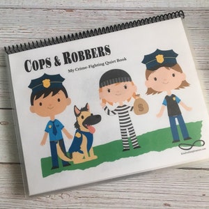 Cops and Robbers Quiet Book, Educational Busy Book, Learning Activities and Games, Printable Downloadable Instant Homeschool Pack image 1