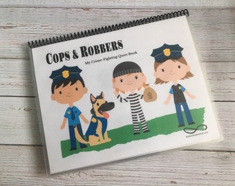 Cops and Robbers Quiet Book, Learning Games (Printable Download)