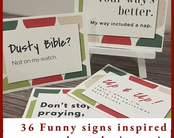 2026 Christian Elf Signs | Faith-Based Christmas Office Decor (Digital Download)