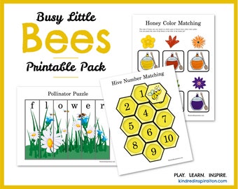 Busy Bees Learning Pack: Preschool Activities, Spring Worksheets (PDF)