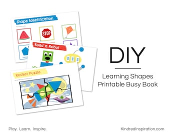 Busy Book: Shapes, Preschool Printable Quiet Book, Toddler Learning Binder, Pre-K Activity Pack, Educational Workbook, Travel Toy and Games
