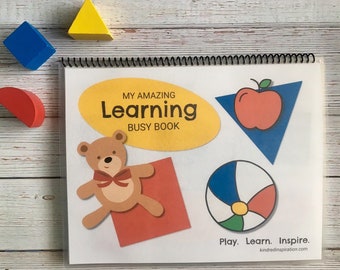 Toddler Learning Activity Workbook, Printable Quiet Book (PDF Pattern)