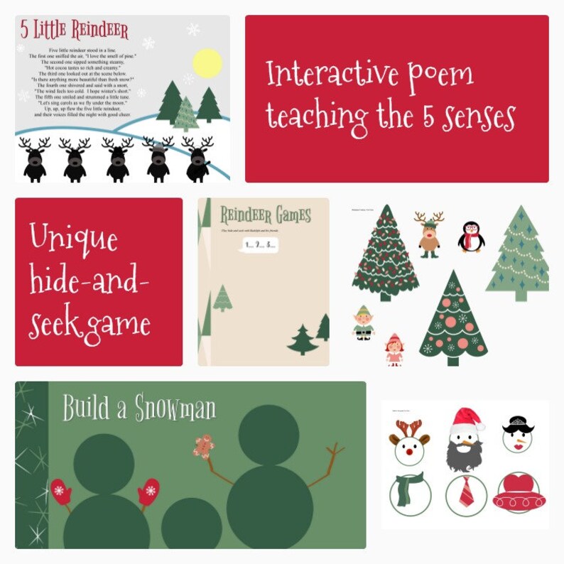 Christmas Quiet Book, Toddler Educational Learning Busy Book, Printable Digital Pattern Downloadable File Folder Instant Activities image 5