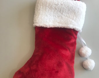 Velvet Christmas Stocking Pink and White Holiday Stocking - Etsy
