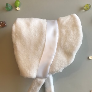 White Faux Fur Bonnet | Cozy Winter Bonnet | White Baby Bonnet | Toddler Winter Hat