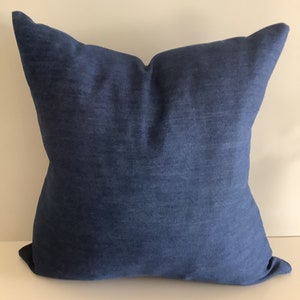 Dark Wash Denim Pillow Cover | Fits 20x20 Pillow | Navy Pillow Cover