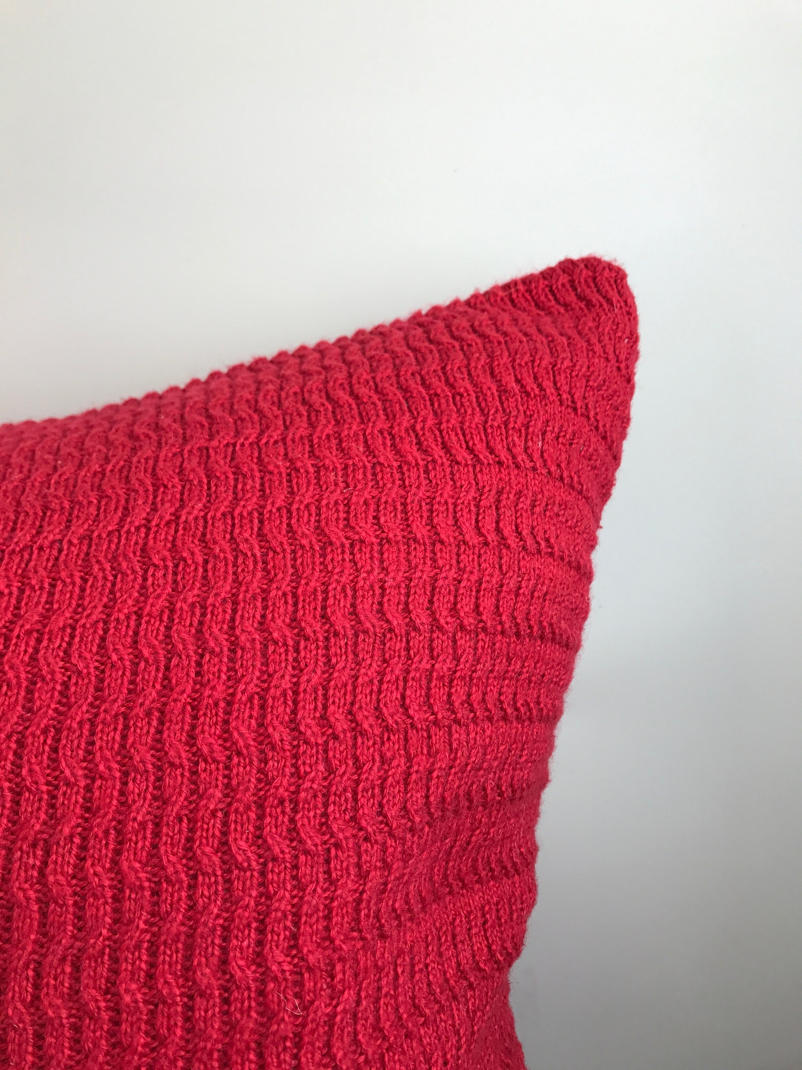 Cherry Red Holiday Knit Pillow Cover Fits 20x20 Pillow Etsy