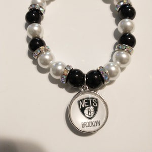 Brooklyn Nets charm bracelet, Brooklyn Nets, NBA bracelet, basketball bracelet, Brooklyn charm bracelet,  Nets charm bracelet, Nets