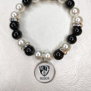 Brooklyn Nets charm bracelet, Brooklyn Nets, NBA bracelet, basketball bracelet, Brooklyn charm bracelet, Nets charm bracelet, Nets