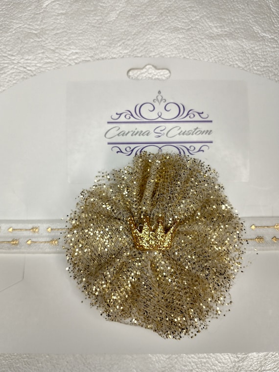 Gold Baby Headband, Glitter Baby Headband, Gold Glitter Baby