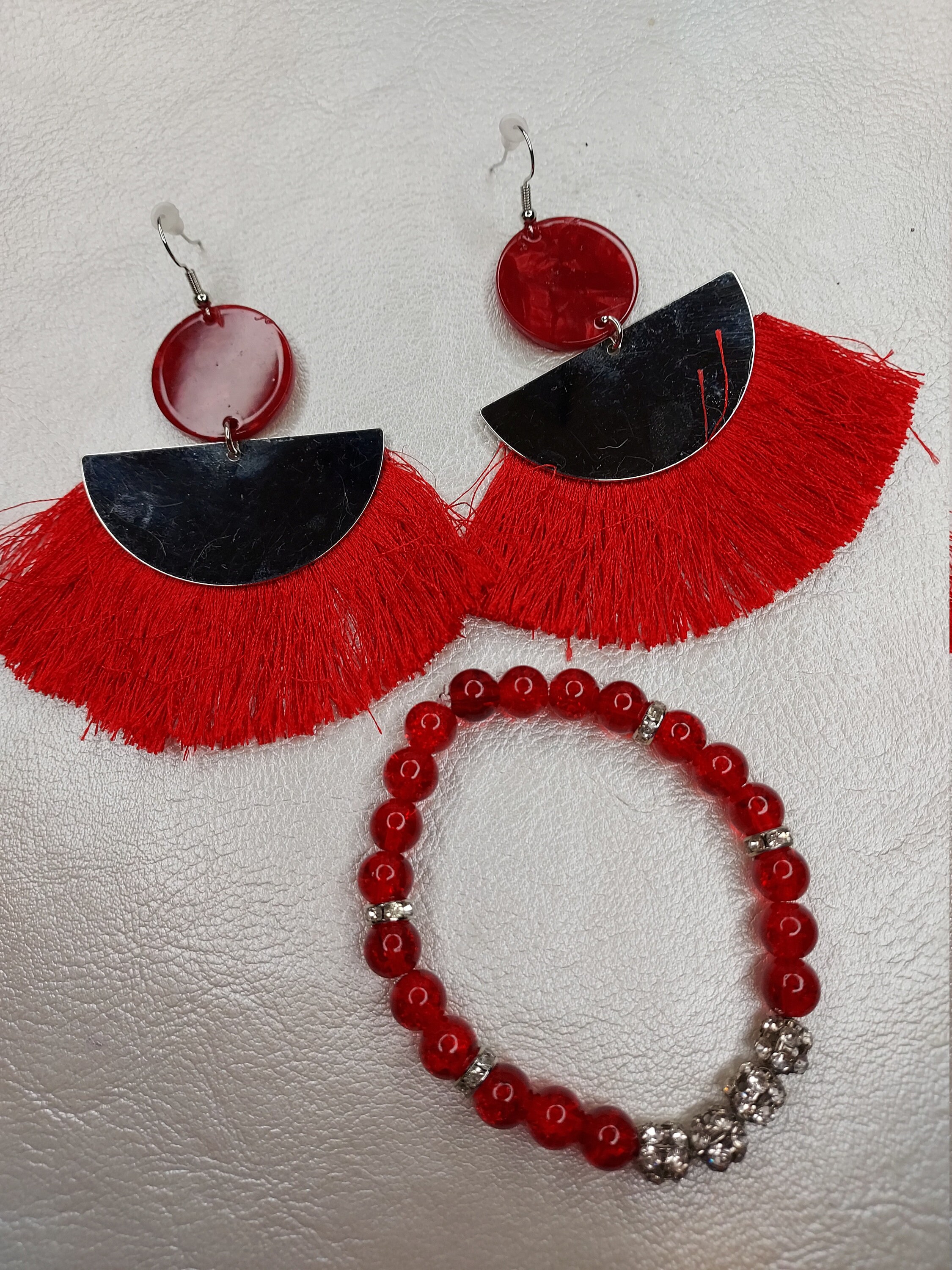 Red fringe 2024 earrings paparazzi