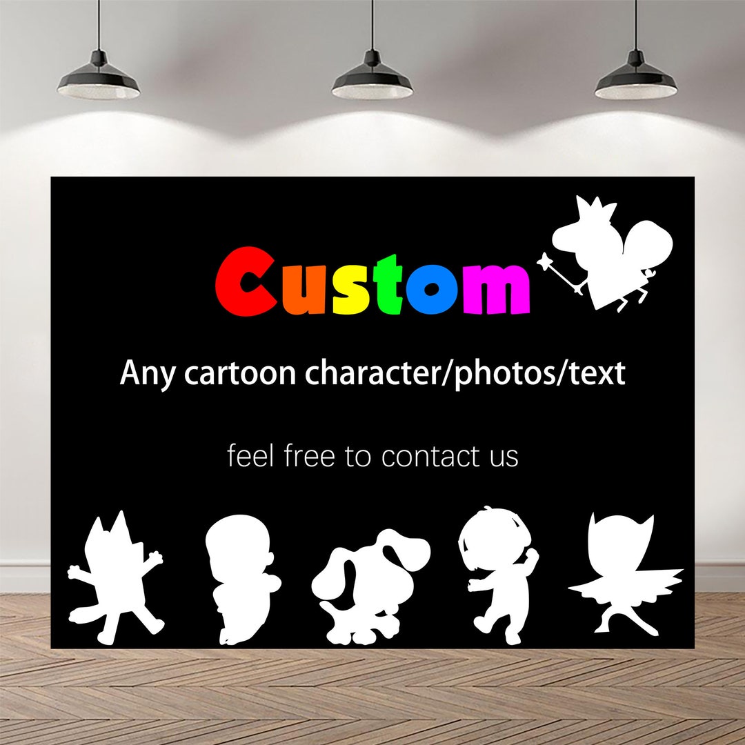 Custom Cartoon Theme Kids Backdrop Photo Happy Birthday Backdrop Photo