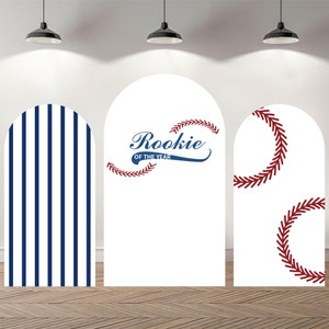 Custom Double-Sided Arch Cover Photo Backdrop Personalized Baseball Photography Background  Custom Birthday Party Background