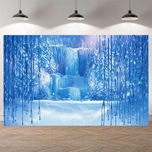 Frozen Ice Snow Princess Photo Booth Birthday Backdrop Winter Photography Custom Background Vinyl Banner Photo Booth
