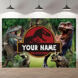 ジュラシックワールド 恐竜 誕生日背景 ベビーシャワー写真 男の子 野生動物 ジャングル カスタム背景 ビニール 写真スタジオ バナー