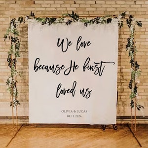 Wedding Sign Backdrop Boho Bridal Shower Backdrop Personalized Tapestry Wedding Decor Custom Sign Wedding Backdrop for Reception