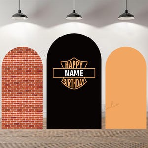 Arco de camión de construcción de doble cara y cubierta de fondo de arco de coche de carreras, diseño de pared de ladrillos para fiestas de cumpleaños de niños, decoración de fiestas de baby shower