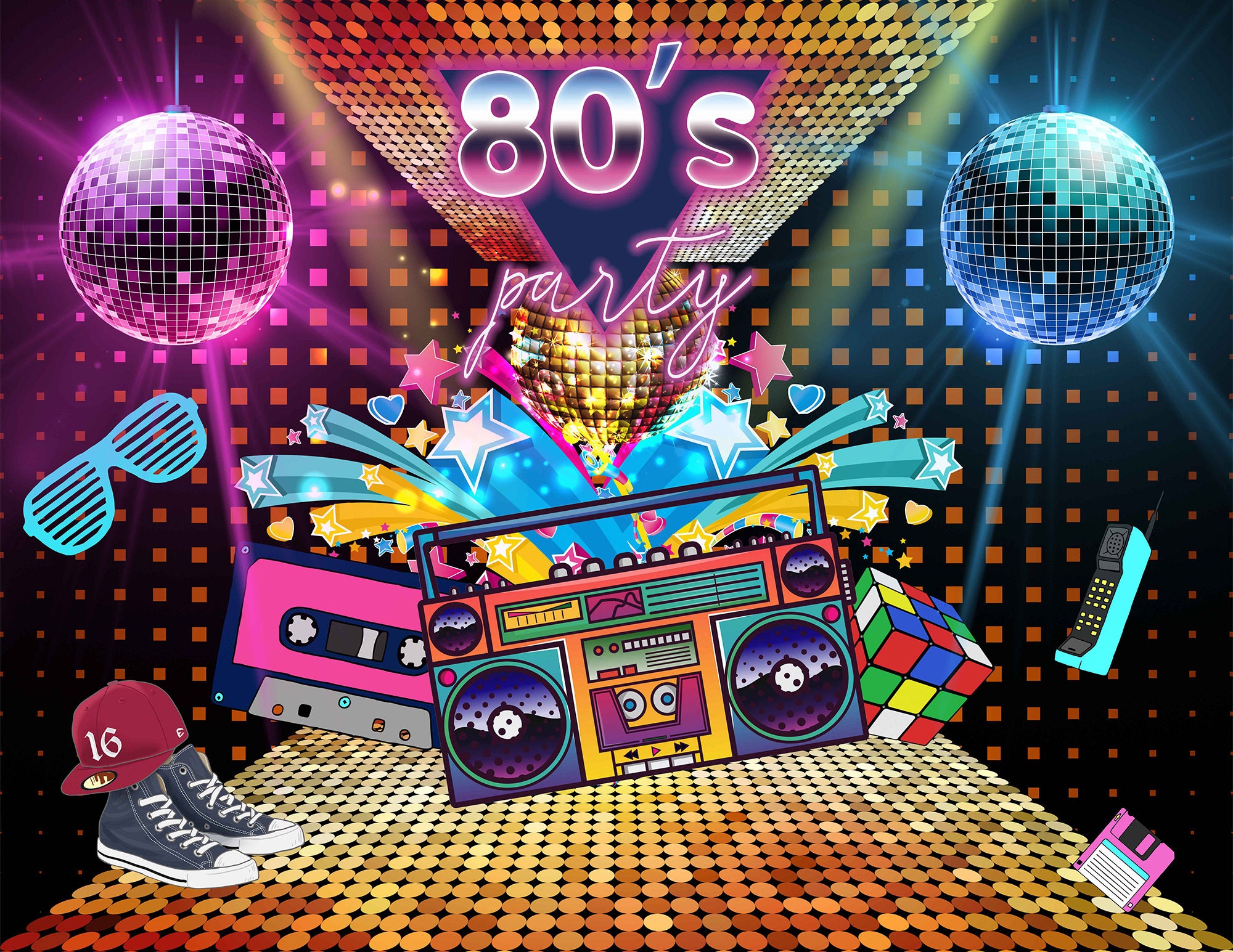 80s Party Backdrop Disco Theme Retro Style Photo Backdrop 80's Birthda –  dreamybackdrop