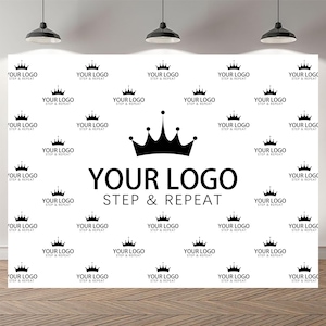 Custom Step and Repeat Photo Logo Text Photography Backdrop For Business Event Backdrop Banner Personalized Size Vinyl Polyester Backdrop