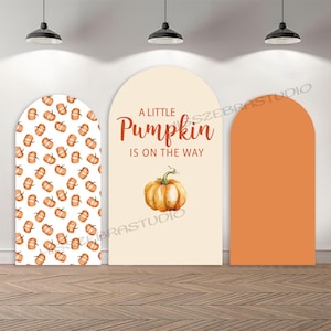 Custom Double-Sided Arch Cover Personalized A Little Pumpkin On The Way Baby Shower Photography Custom Pumpkin Birthday Party Backdrop