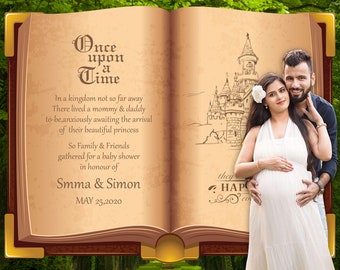 Once Upon a Time Baby Shower Backdrop | Story Book, Castle, Personalized