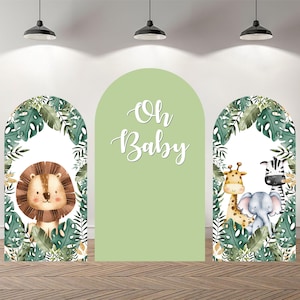 Fondo de fotografía de cubierta de arco de doble cara personalizado personalizado Wild One Baby Shower fondo de fotografía decoración de fiesta de cumpleaños personalizada