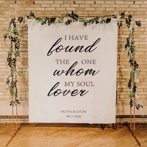 Wedding Sign Backdrop Boho Bridal Shower Backdrop Personalized Tapestry Wedding Decor Custom Sign Wedding Backdrop for Reception
