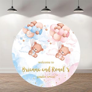 The Place You&#39;ll Go Round Backdrop Baby Shower Personalized Circle Photography Backdrop Custom Gender Reveal Background