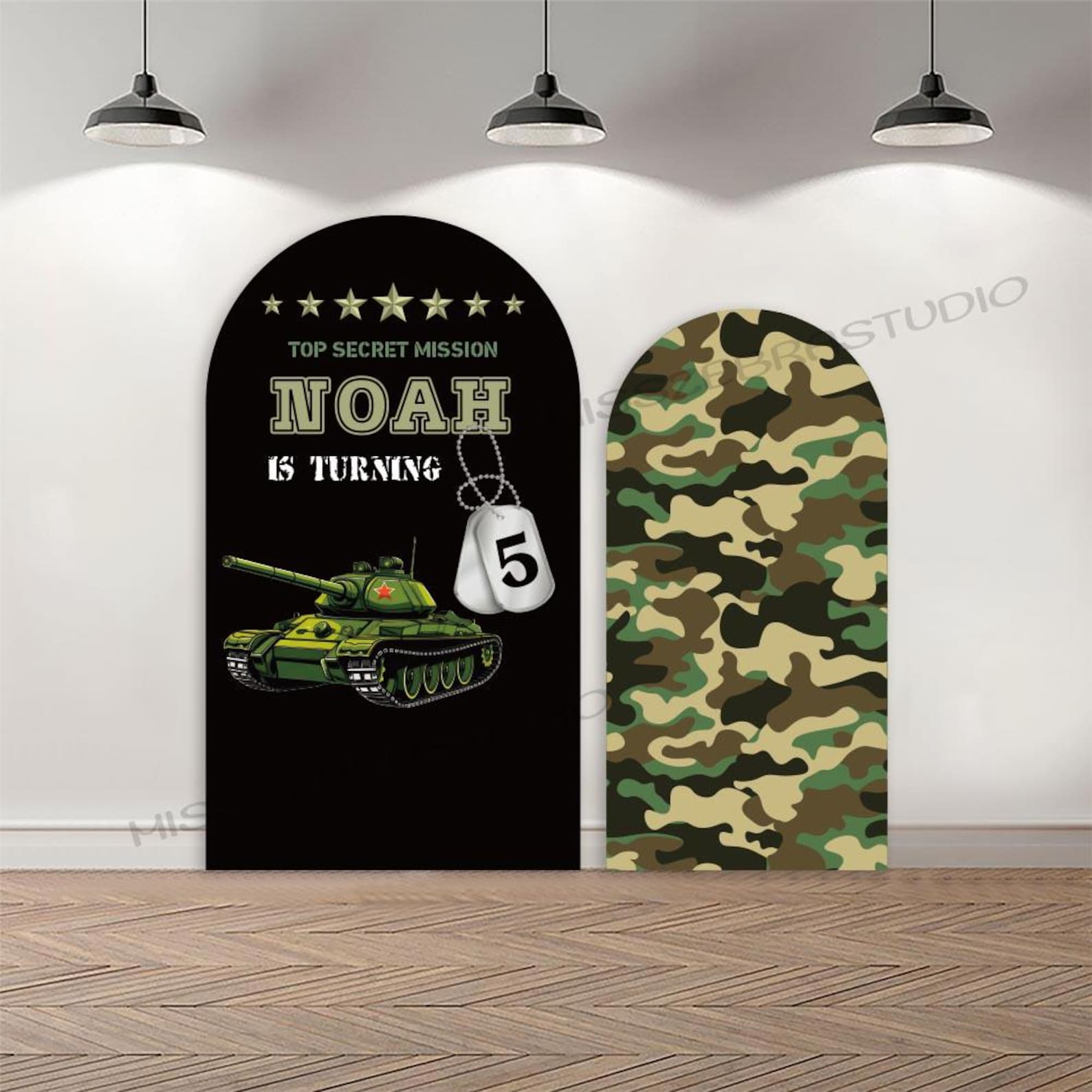 Custom Military Party Double-sided Arch Cover Photo Backdrop ...