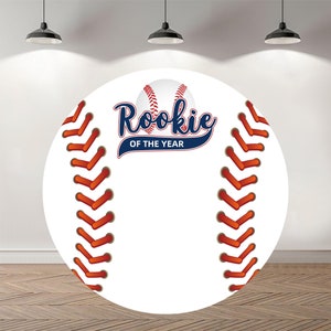 Custom Baseball Round Backdrop Baby Shower Personalized Circle Photography Backdrop with Elastic  Custom Wedding Any Event Party Background
