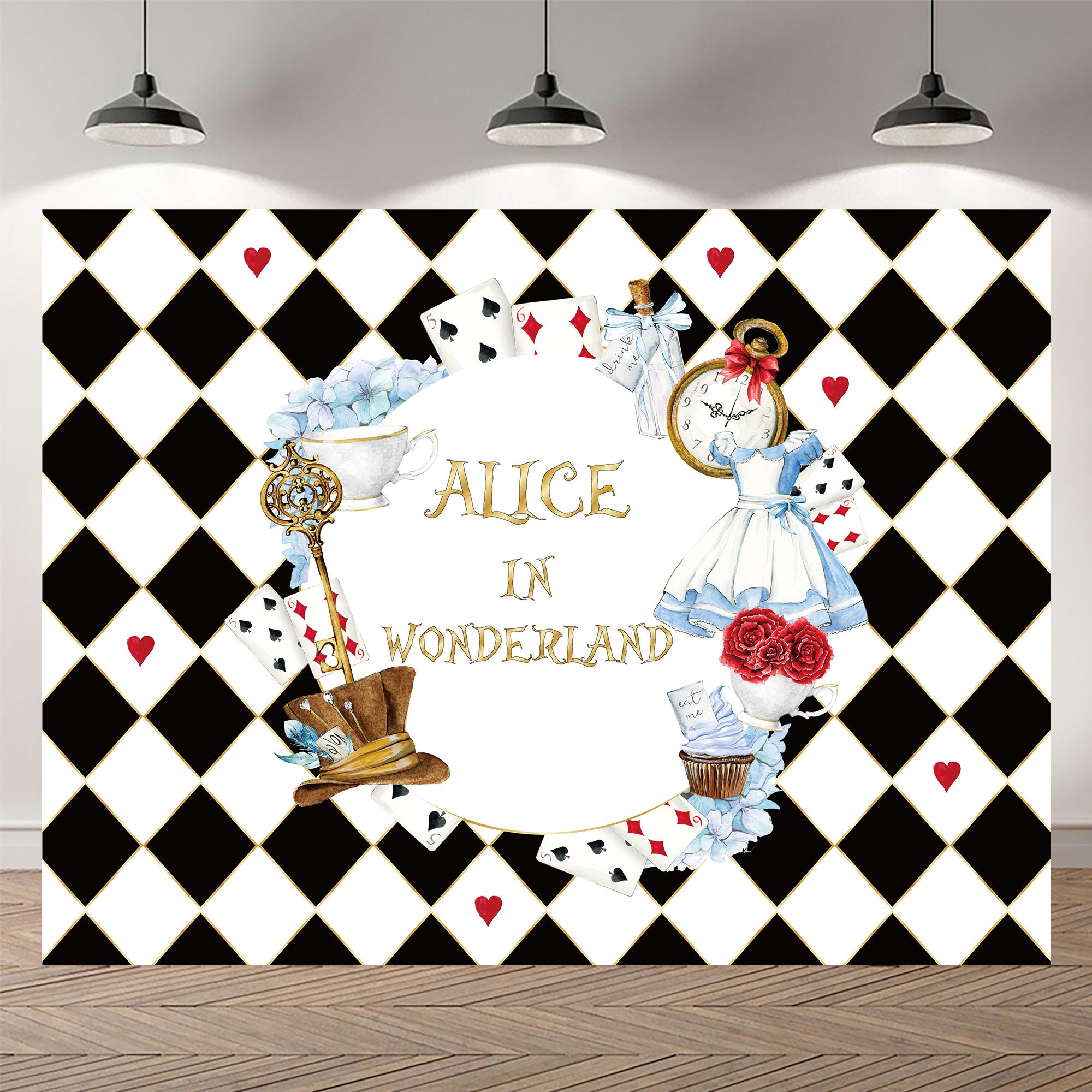 Alice in Wonderland Decoration, Printable PNG for Cricut, PDF, Garland  Banners, Mad Hatter Tea Party, Blue Hooded Card Soldier, Welcome Sign 