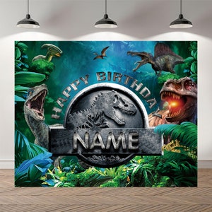 ジュラシックワールド 恐竜 誕生日背景 ベビーシャワー写真 男の子 野生動物 ジャングル カスタム背景 ビニール 写真スタジオ バナー