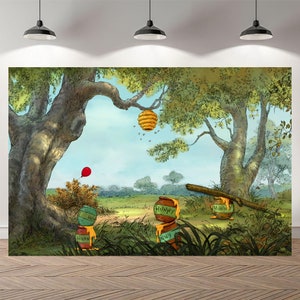 Sweet Honey Hunny Bear Baby Newborn Backdrop Photography Custom Baby Shower Background Vinyl Jungle Safari  Photo Booth Studio Banner