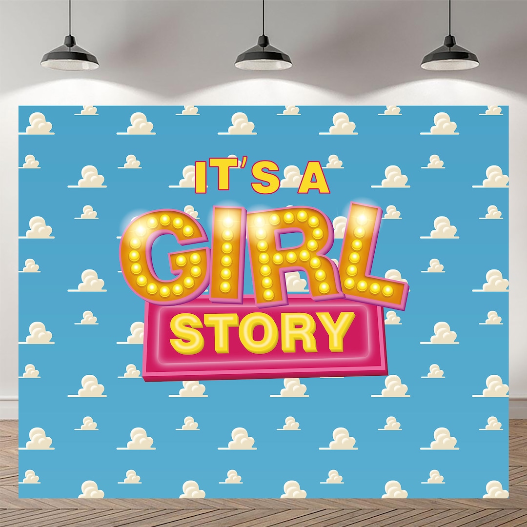 It s a girl story backdrop baby shower photography custom birthday