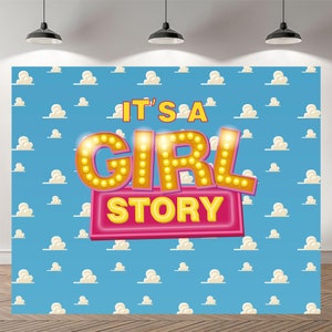 IT&#39;S A Girl Story Backdrop Baby Shower Photography Custom Birthday Background Vinyl Photo Studio Banner
