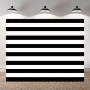 Black and White Striped Backdrop Baby Shower Photography Boys Girls Custom Birthday Background Vinyl  Horizontal Line Photo Studio Banner