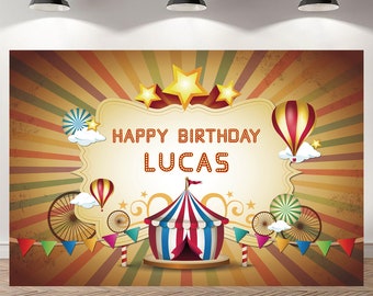 Circus Carnival Birthday Bash Backdrop Baby Shower Photography Custom Background Vinyl Photo Studio Banner