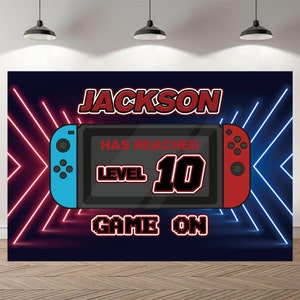 Video Game Birthday Backdrop Photography Kid Party Custom Gaming Background Teen party Photo Studio Banner