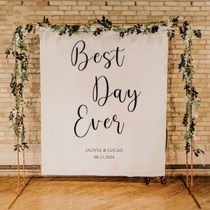 Wedding Sign Backdrop Boho Bridal Shower Backdrop Personalized Tapestry Wedding Decor Custom Sign Wedding Backdrop for Reception