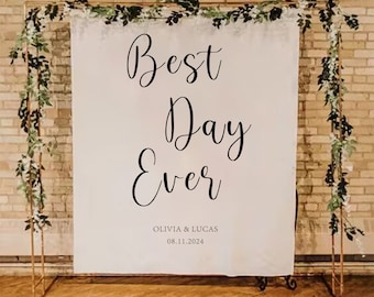 Personalized Wedding Tapestry Backdrop, Boho Bridal Shower Decor