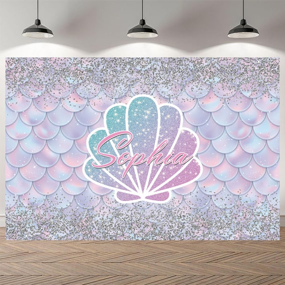 Mermaid Birthday Party Backdrop Shell Scale Photography Girls Custom Party  Decor Glitter Background Vinyl Photo Booth Studio Banner -  Canada