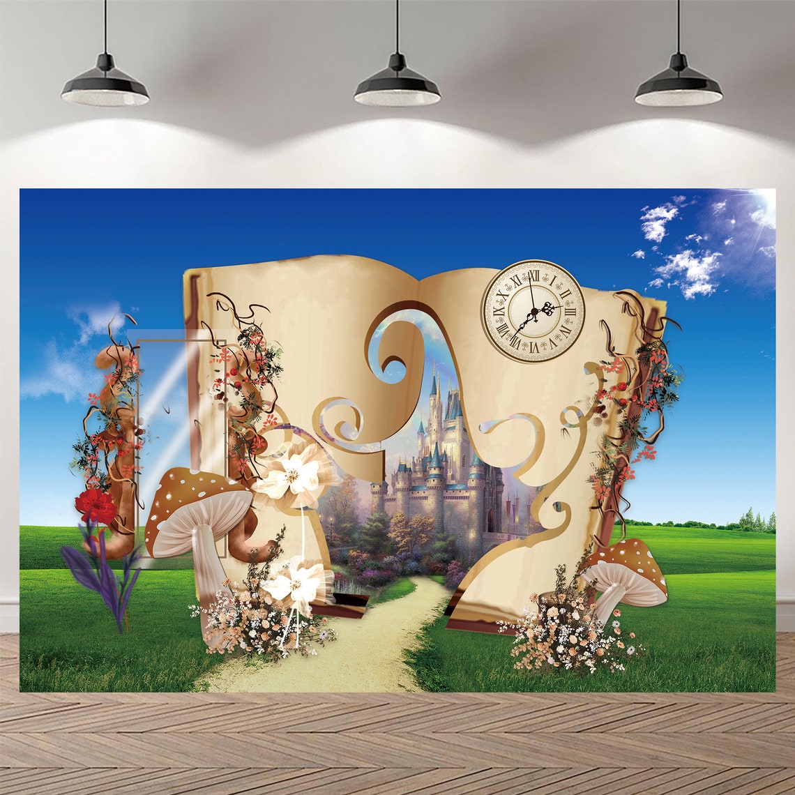 Alice in Wonderland Birthday Backdrop Baby Shower Storybook Photography ...