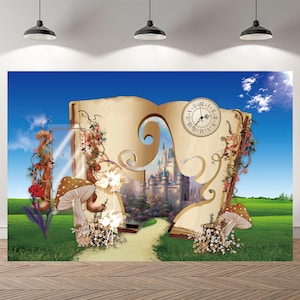 Alice In Wonderland Birthday Backdrop Baby Shower Storybook Photography Girls Wild Custom Background Vinyl Photo Studio Banner
