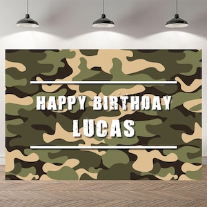 Army Camouflage Backdrop Party Backdrop Baby Shower Photography Custom Birthday Background Vinyl Photo Banner