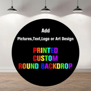 Custom Round Backdrop Baby Shower Personalized Circle Photography Backdrop with Elastic  Custom Wedding Any Event Party Background